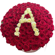 101 роза с индивидуальной буквой 101 роза с индивидуальной буквой